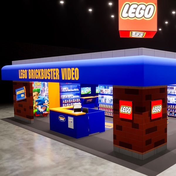 A Lego Brickbuster Video store