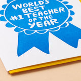 Teacher Appreciation Ribbon Thank You Letterpress Greeting Card