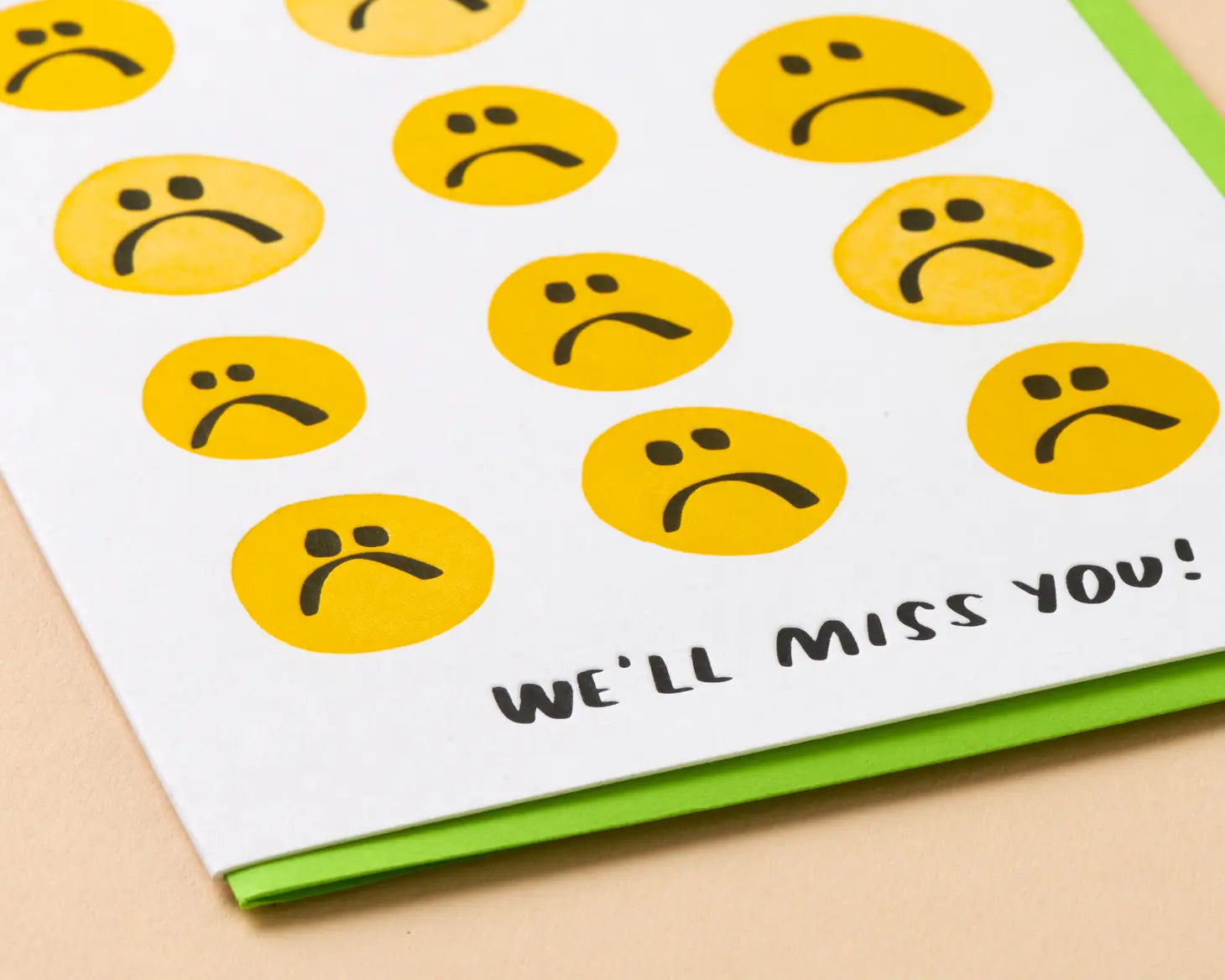 We'll Miss You Goodbye Letterpress Greeting Card