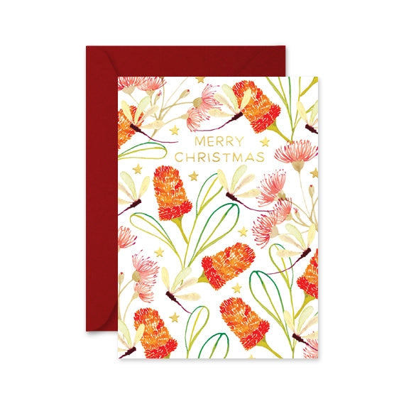LittleHootHoot Merry Christmas Banksia Greeting Card