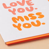 Love You, Miss You Mother's Day Letterpress Greeting Card