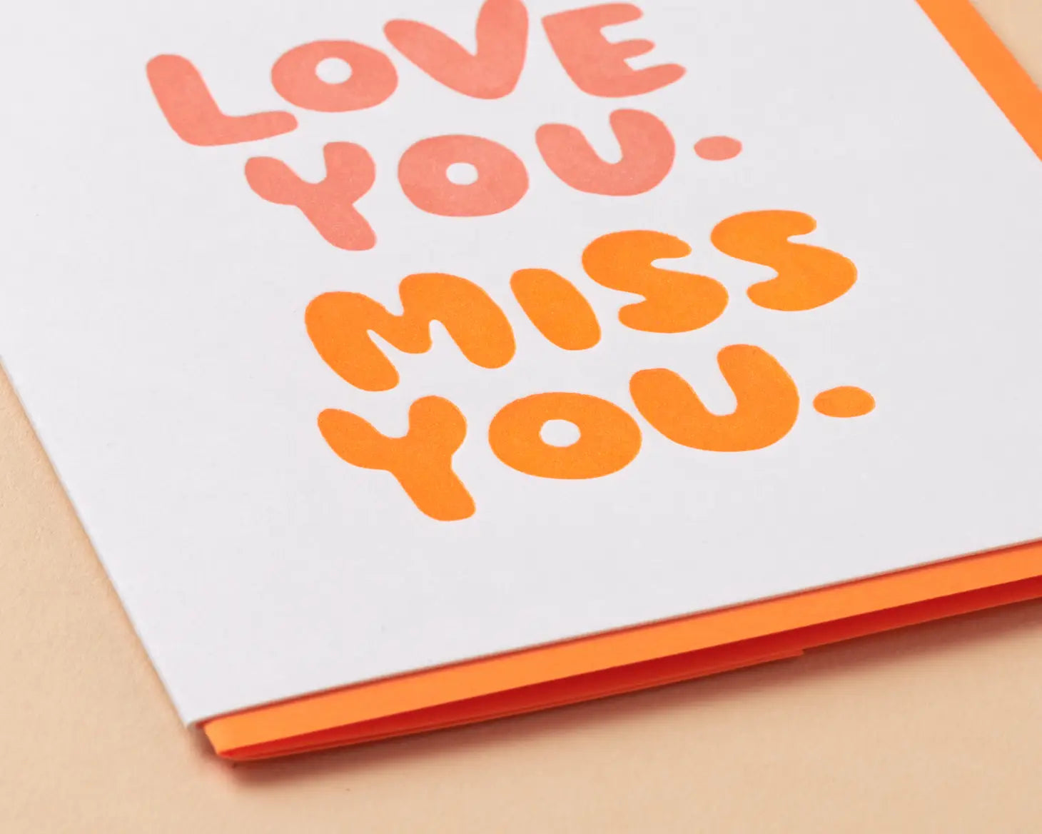 Love You, Miss You Mother's Day Letterpress Greeting Card