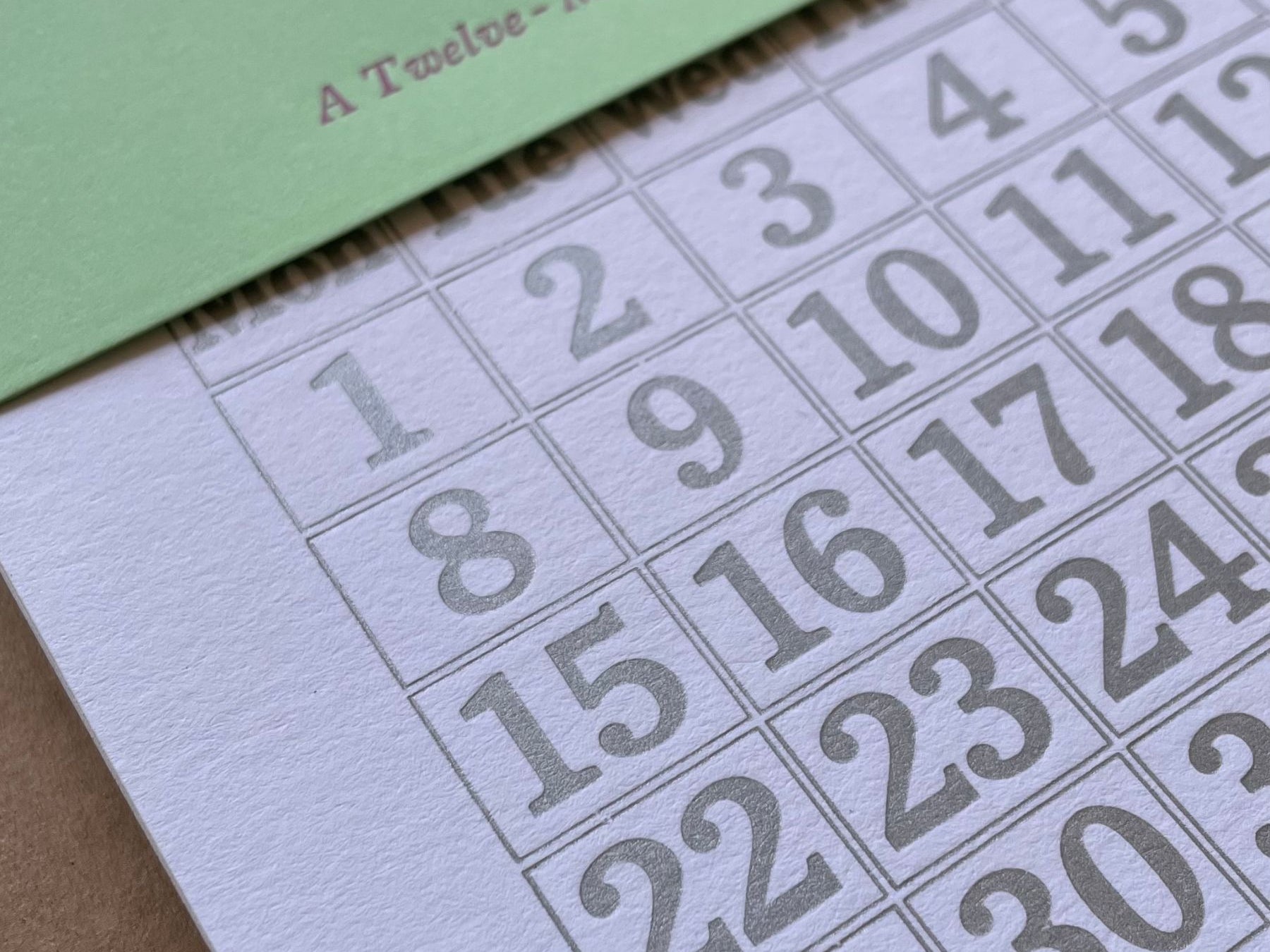 Bright Press Letterpress Calendar 2024