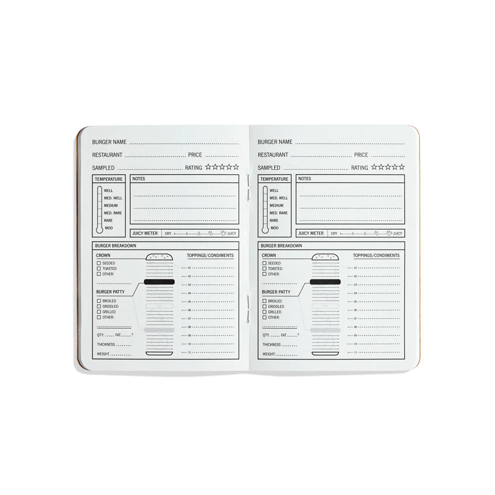 33 Books Co. Burgers Tasting Notebook