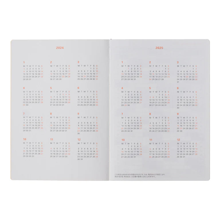 Delfonics 2024 B6 Diary Weekly + Notes. Type B Layout.