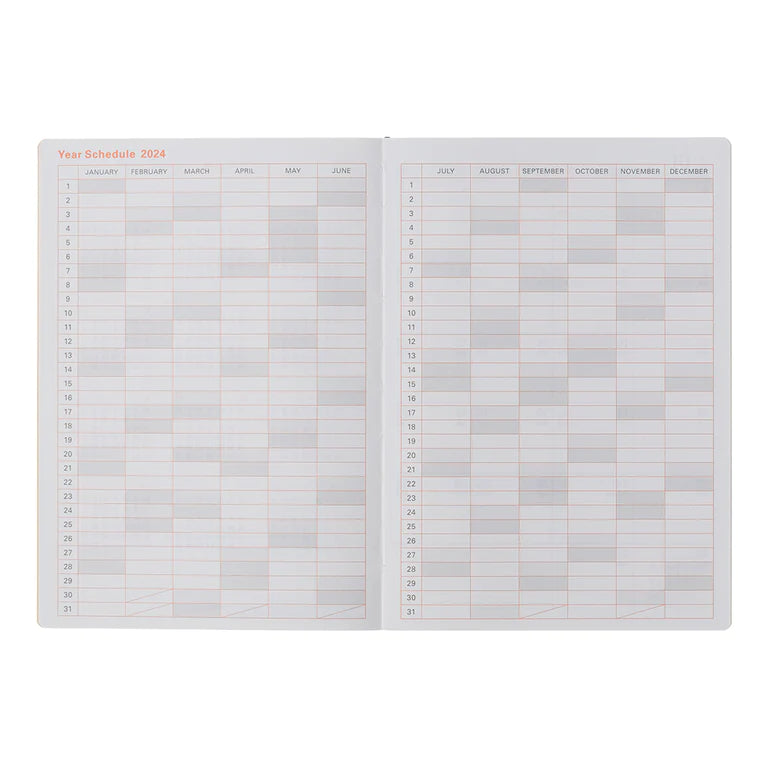 Delfonics 2024 B6 Diary Weekly + Notes. Type B Layout.