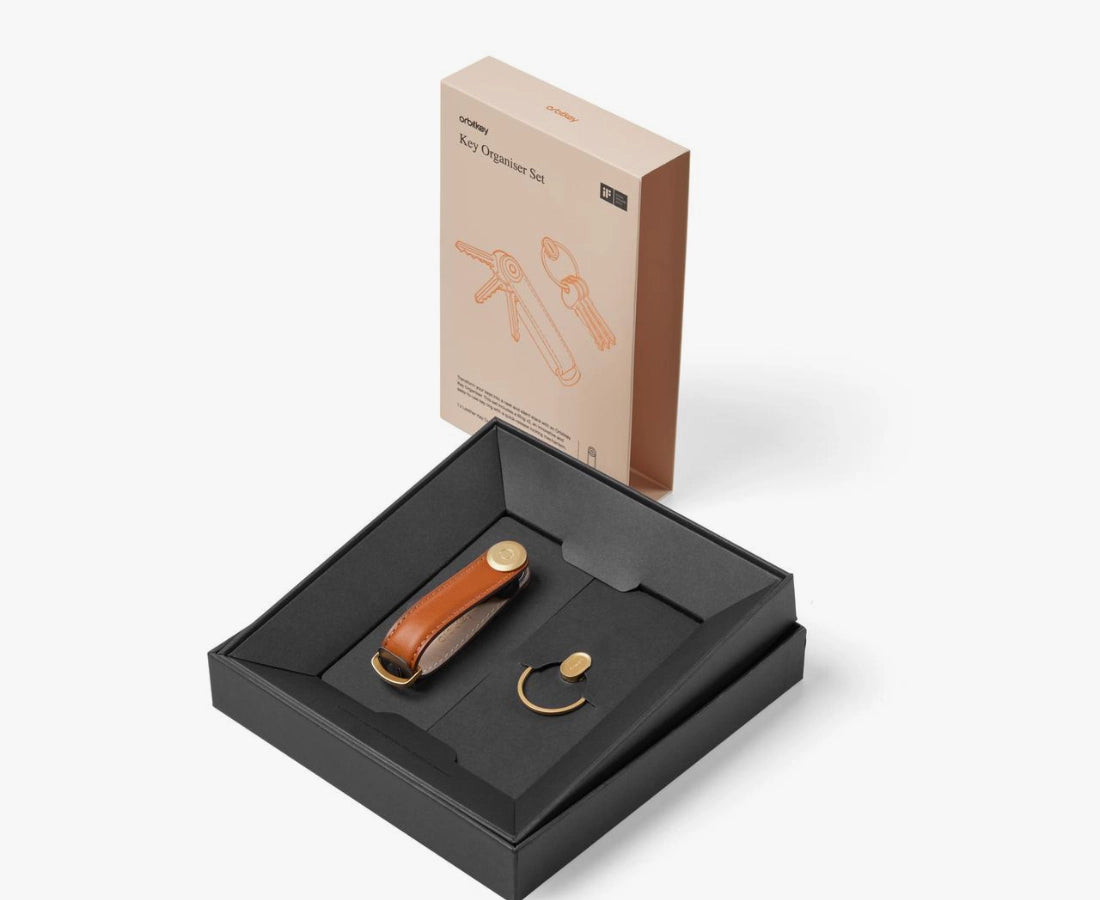 Orbitkey Key Organiser + Ring V2 Gift Set in Cognac/Tan