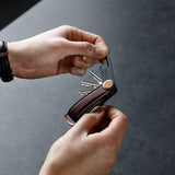 Orbitkey Key Organiser + Multi-Tool Gift Set in Espresso Brown Leather