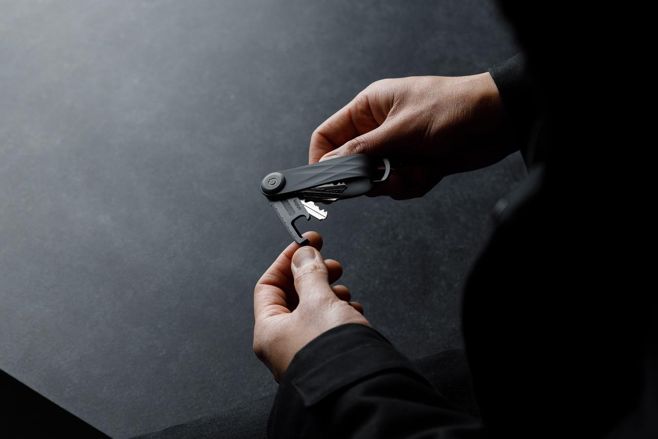 Orbitkey Key Organiser Active + Multi-Tool Gift Set in All Black