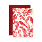 LittleHootHoot Red Christmas Gum Leaves Greeting Card