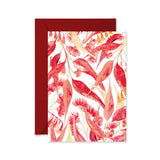 LittleHootHoot Red Christmas Gum Leaves Greeting Card