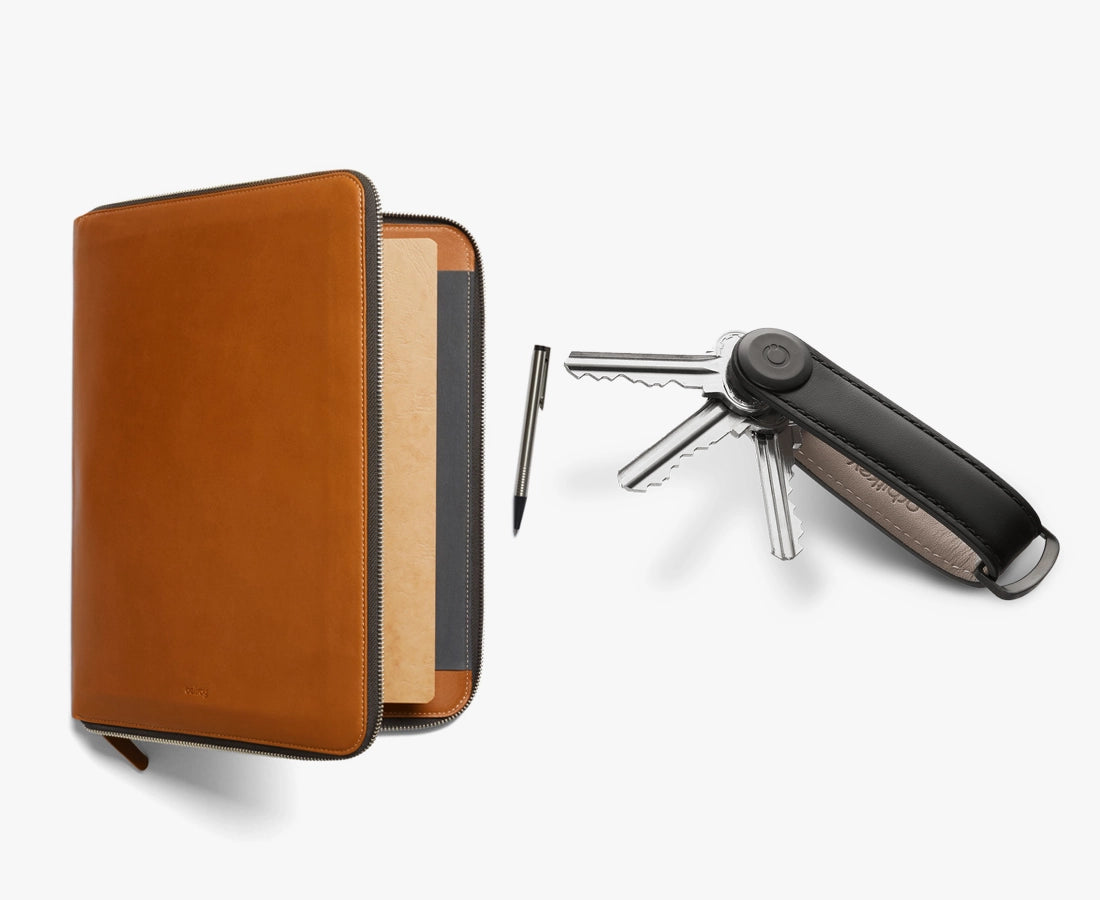 A4 Compendium + Leather Key Organiser Bundle
