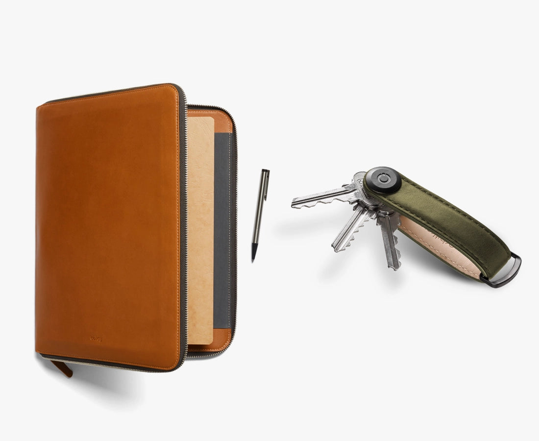 A4 Compendium + Leather Key Organiser Bundle