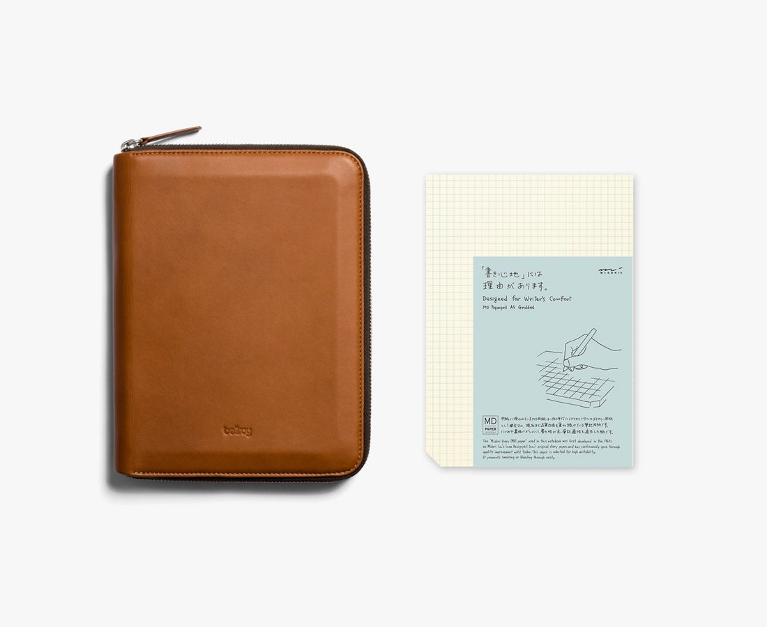 A5 Compendium + Note Pad Bundle Caramel Grid