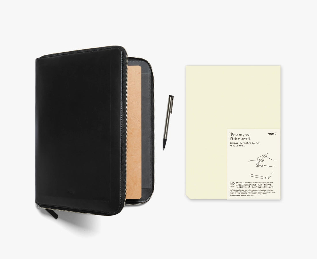 A4 Compendium + Note Pad Bundle Black Blank