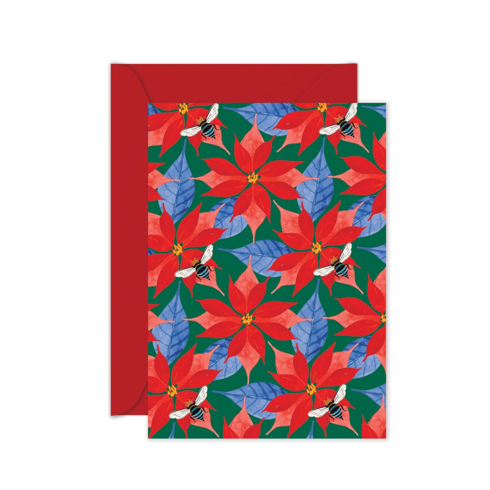 LittleHootHoot Christmas Poinsettia Greeting Card