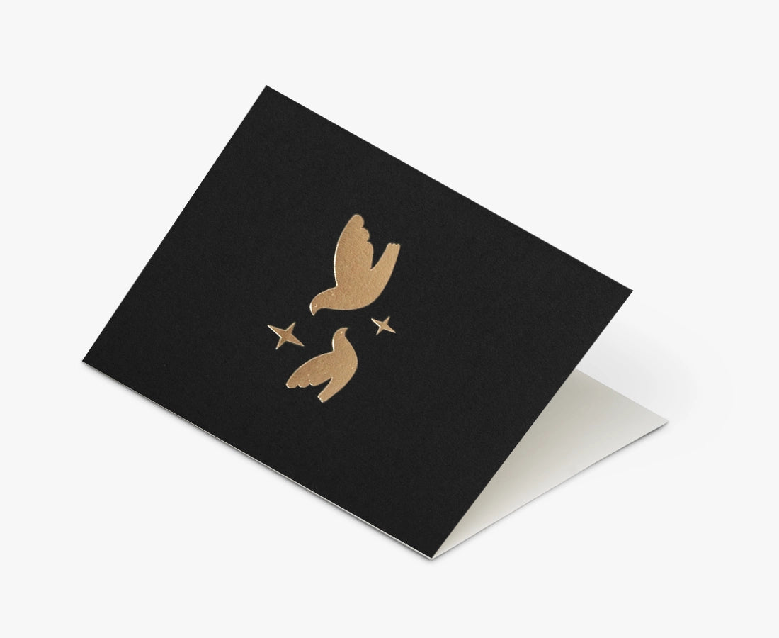 Ola Studio - 'Foil Blocked Christmas Card, Two Doves Card