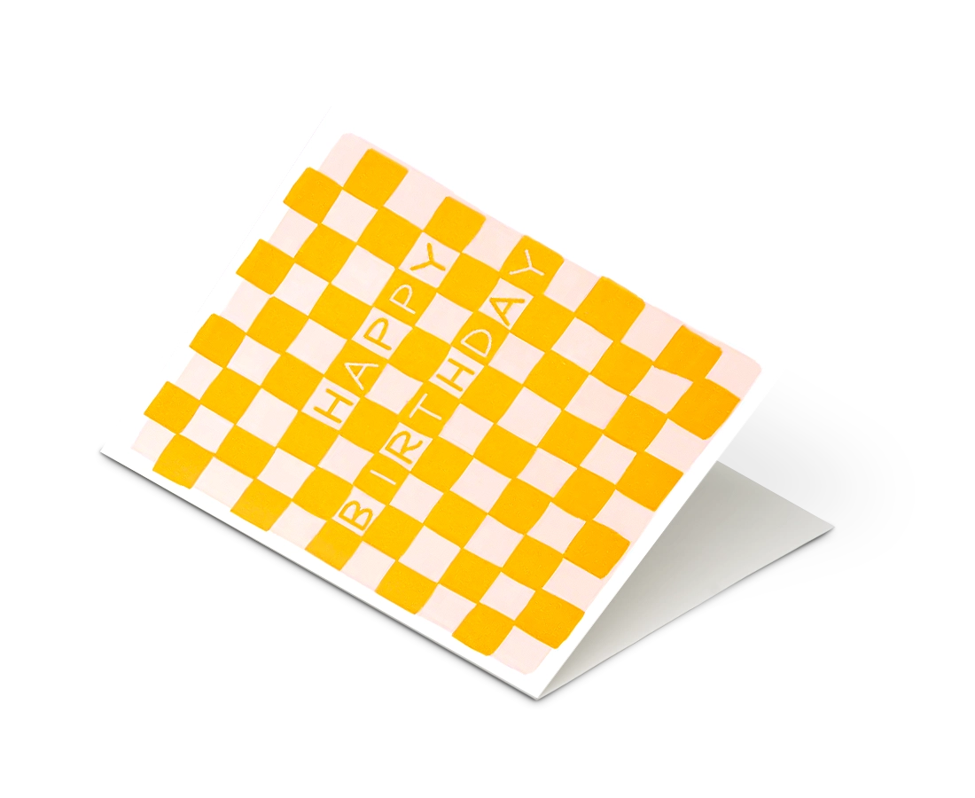 Checkerboard Birthday Letterpress Greeting Card
