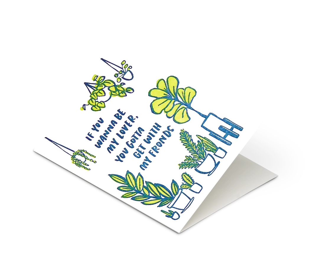 Frondship Plants Letterpress Greeting Card