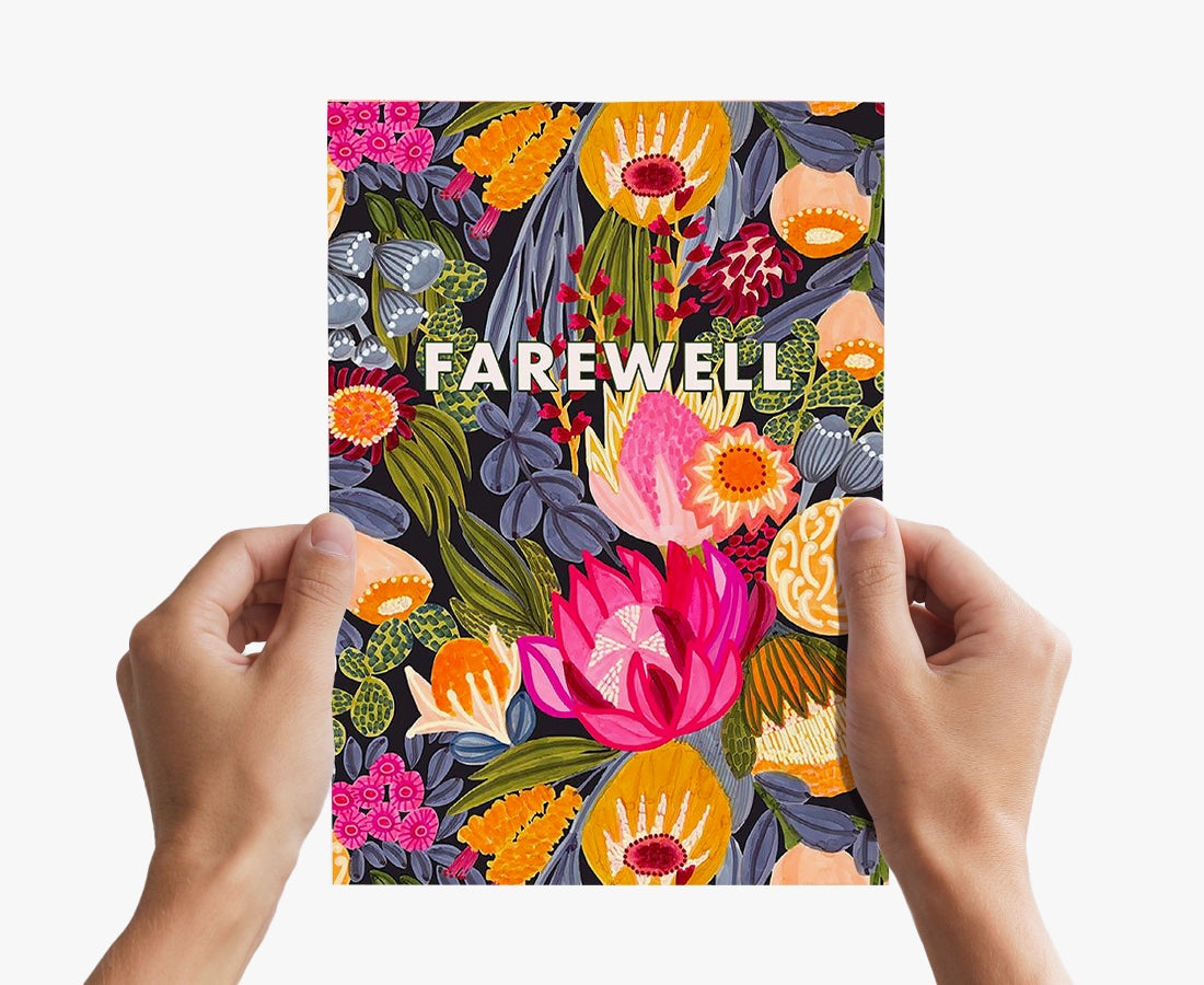 Botanical 'Farewell' A4 Greeting Card