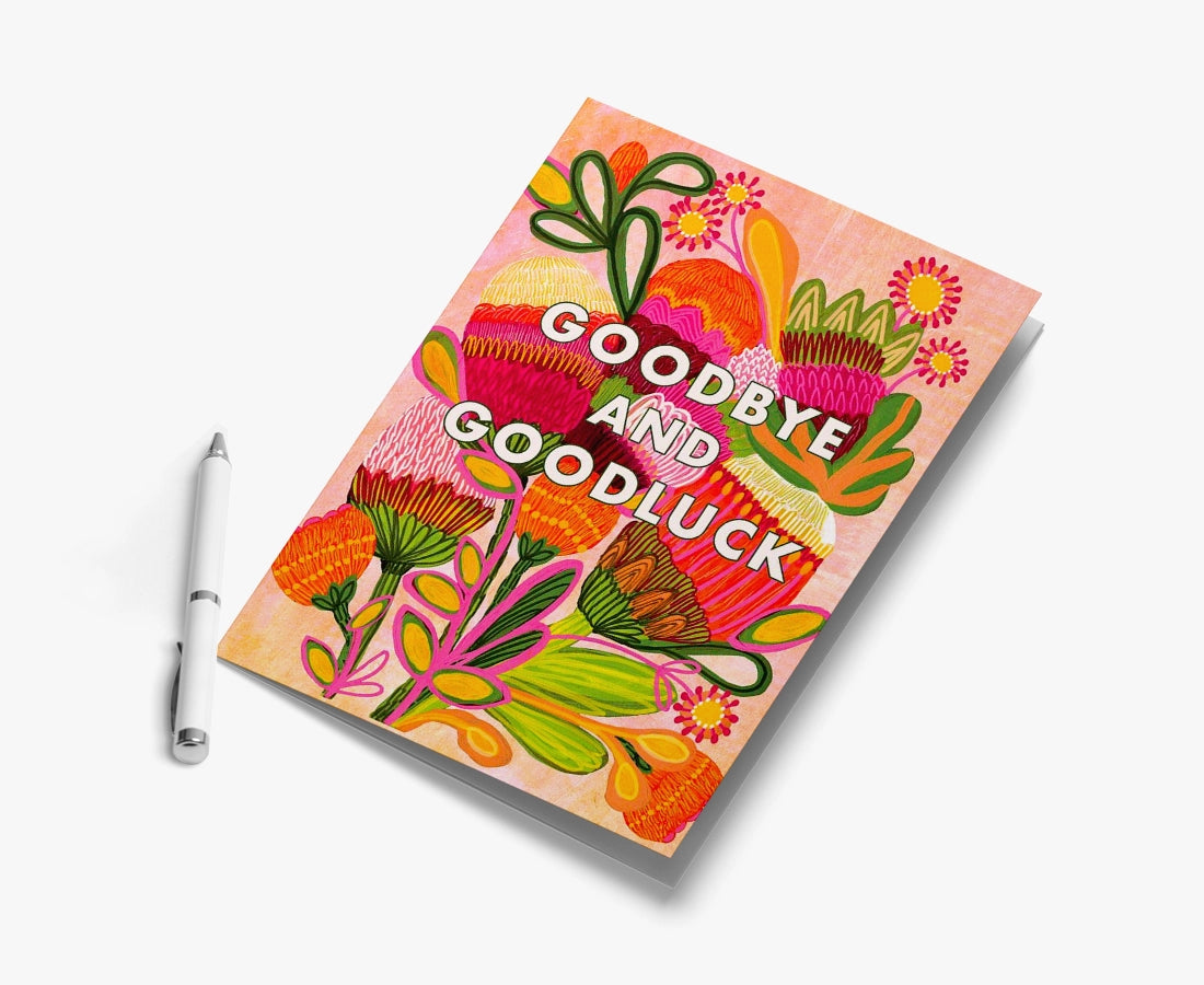 Botanical 'Goodbye & Goodluck' A4 Greeting Card