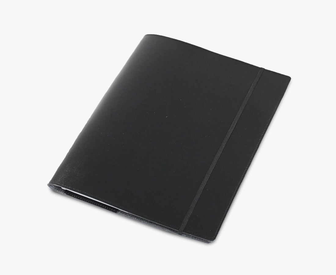 Compendium Australian Made A4 Leather Notebook Cover Black