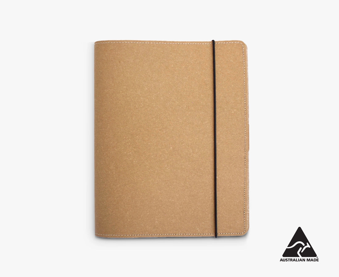 Compendium Australian Made A5 Leather Notebook Cover Natural