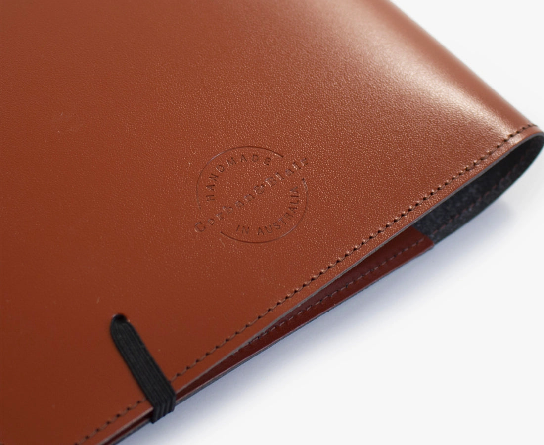 Compendium Australian Made A5 Leather Notebook Cover Tan