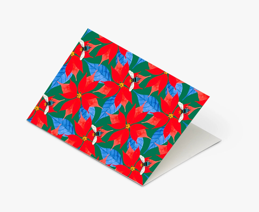 LittleHootHoot Christmas Poinsettia Greeting Card
