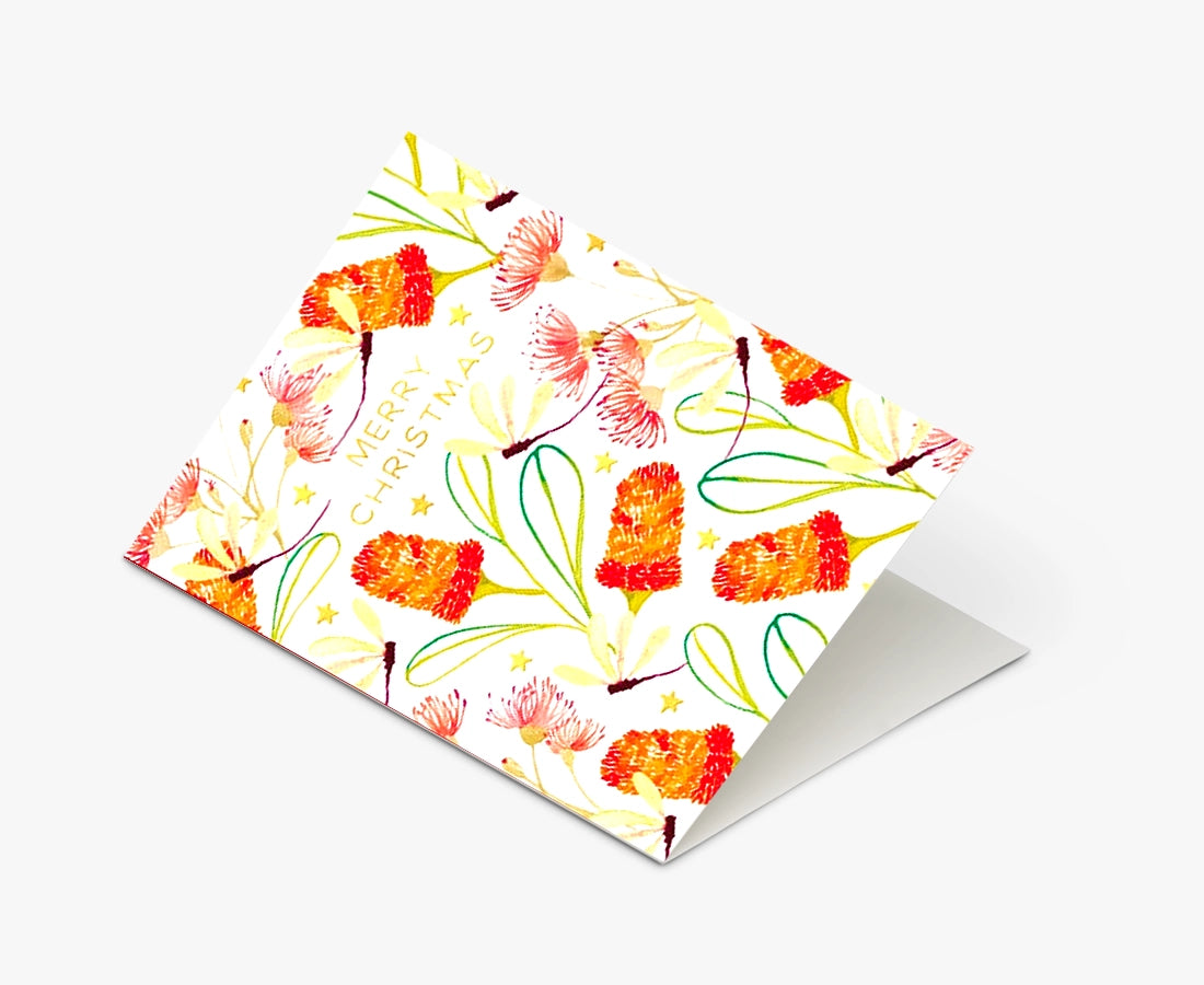 LittleHootHoot Merry Christmas Banksia Greeting Card