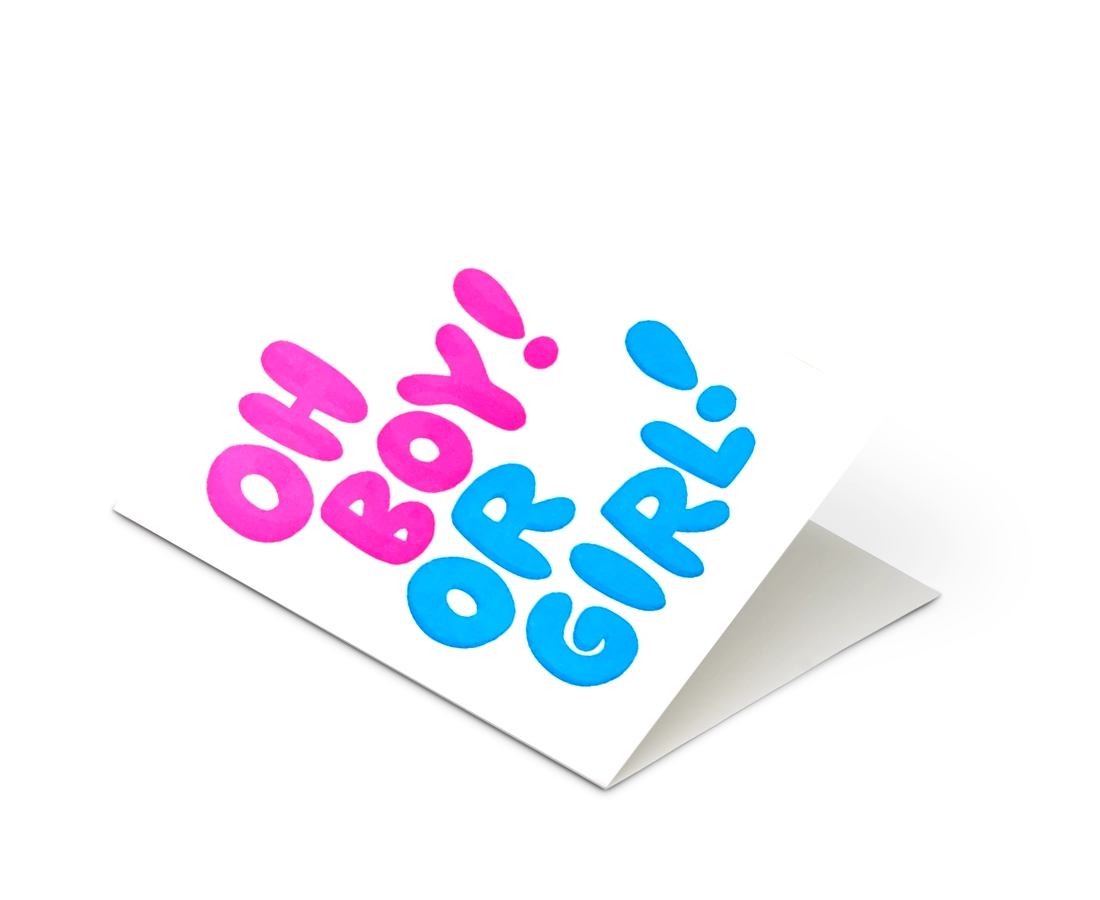 Oh Boy! Or Girl! Baby Shower Letterpress Greeting Card