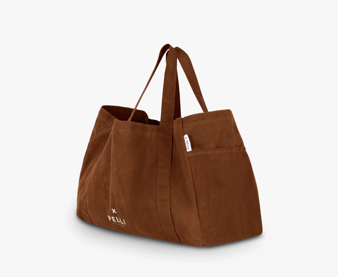 Pelli Bags 'Beachy Keen' Oversized Beach Bag - Waxed Canvas Chai