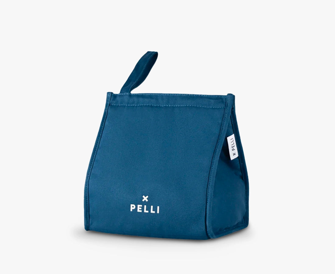Pelli Bags 'Big Break' - Insulated Canvas Lunch Bag Dark Teal Blue