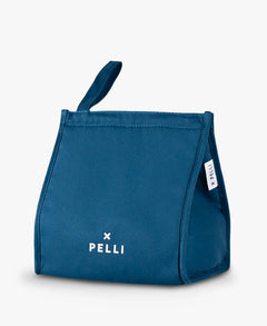 Pelli Bags 'Big Break' - Insulated Canvas Lunch Bag Dark Teal Blue