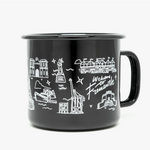 'Welcome To Fremantle' x Freo Goods Co. Black Enamel Camp Mug · 16oz