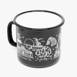 'Welcome To Fremantle' x Freo Goods Co. Black Enamel Camp Mug · 16oz