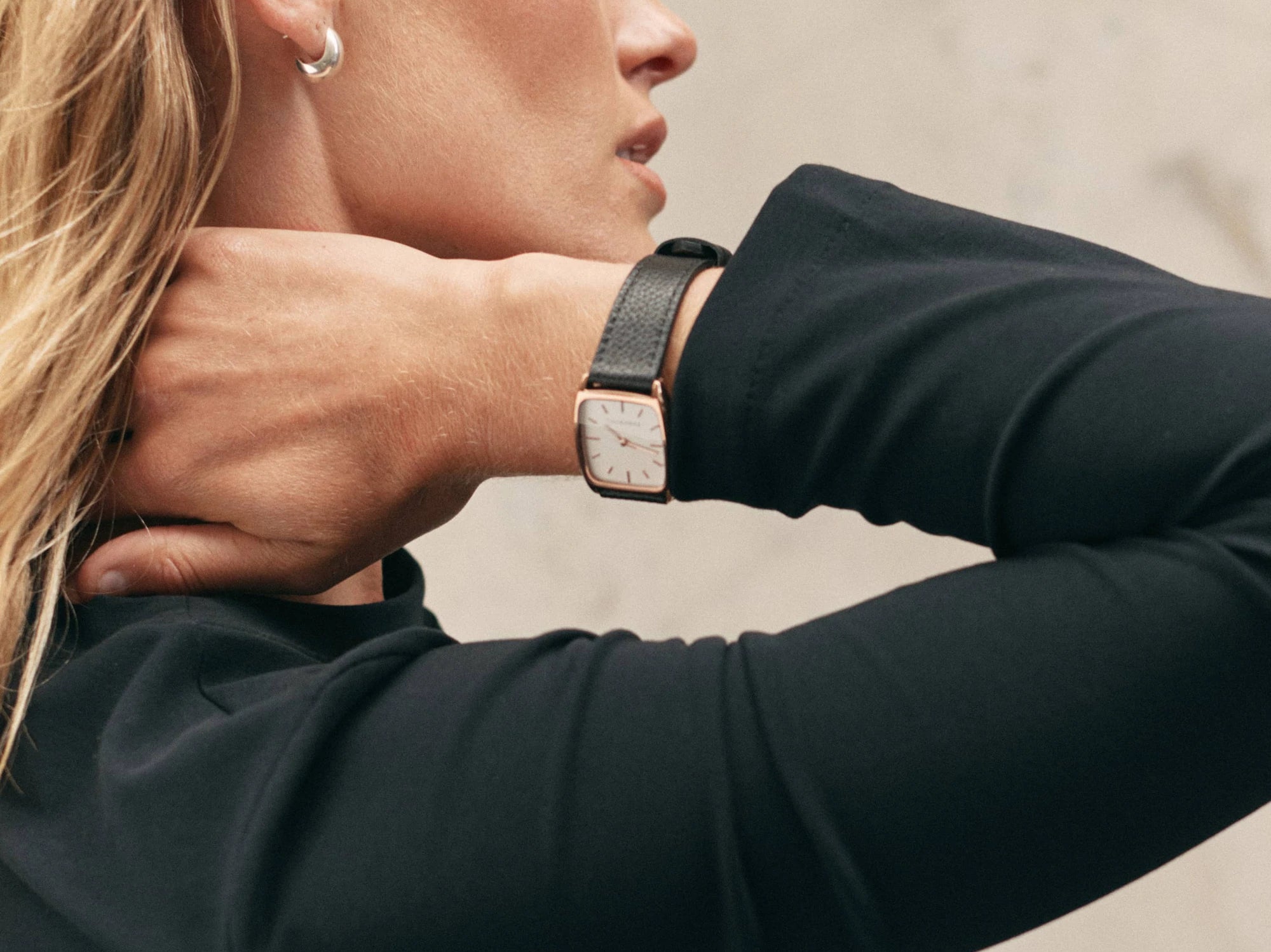 SK4 'The Dress Watch' in Rose Gold, White Dial & Black Leather