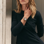 SK2 'The Dress Watch' in Polished Silver, White Dial & Taupe Leather