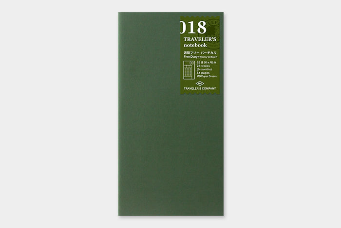 018 Free Diary Weekly Vertical