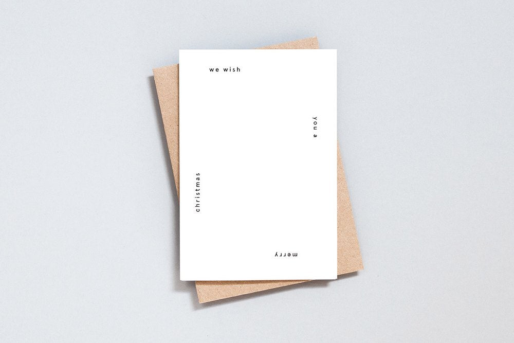 Ola Studio - 'Foil Blocked Christmas Card, We Wish You A Merry Christmas Natural/Black' Card