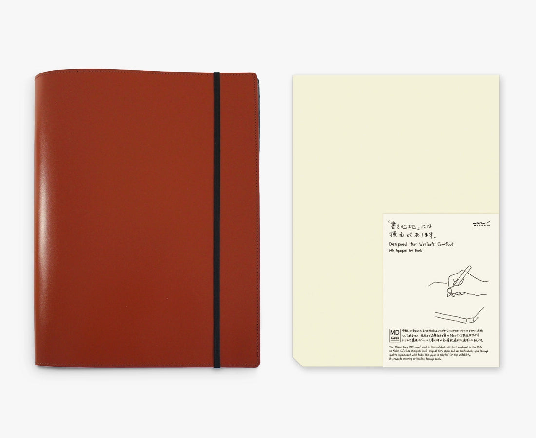 A4 Leather Journal Cover + Notepad Bundle