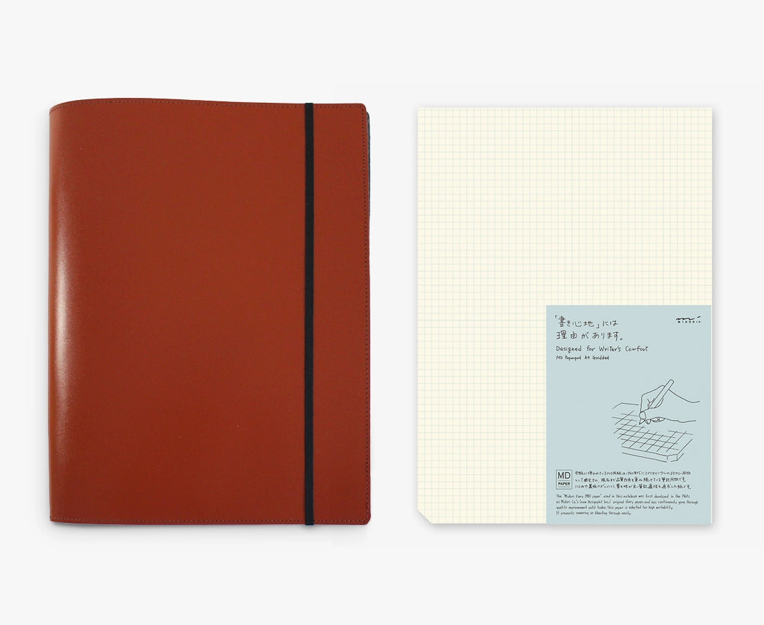A4 Leather Journal Cover + Notepad Bundle