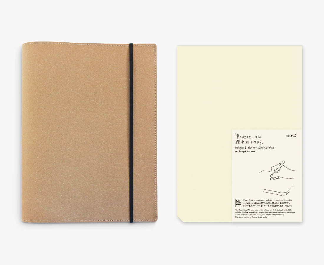 A4 Leather Journal Cover + Notepad Bundle