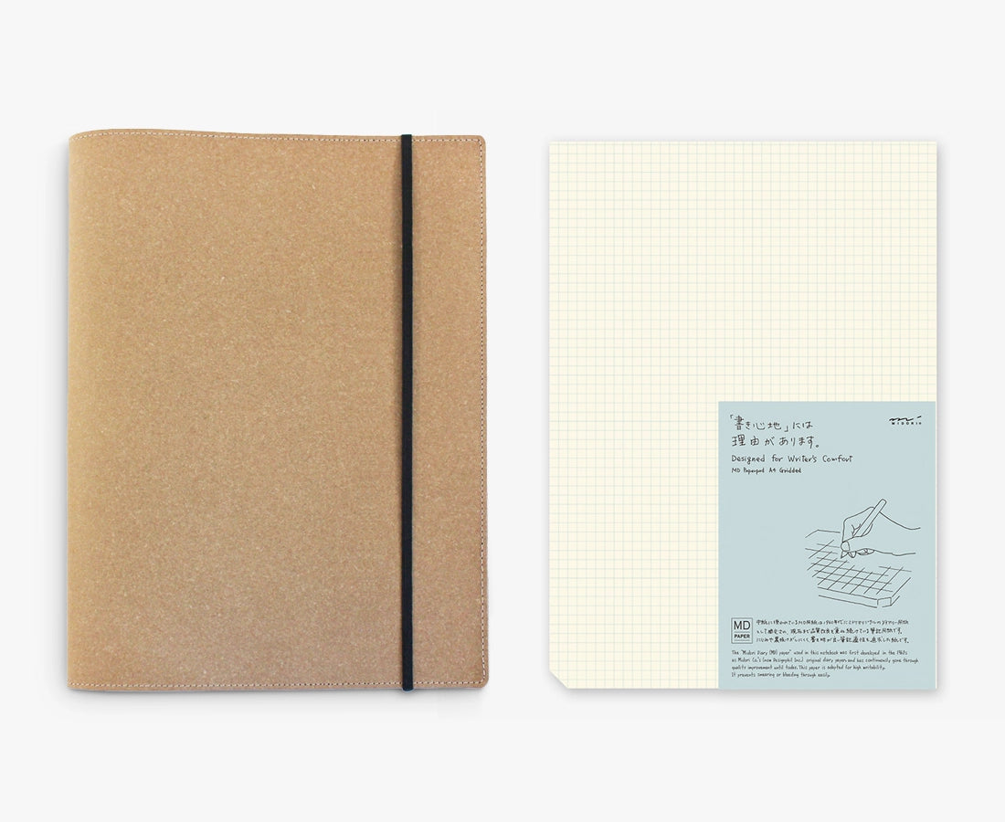 A4 Leather Journal Cover + Notepad Bundle