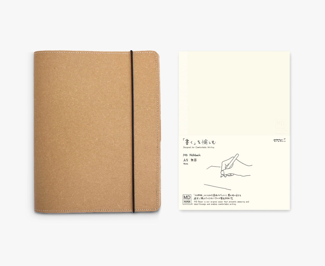 A5 Leather Journal Cover + Notebook Bundle