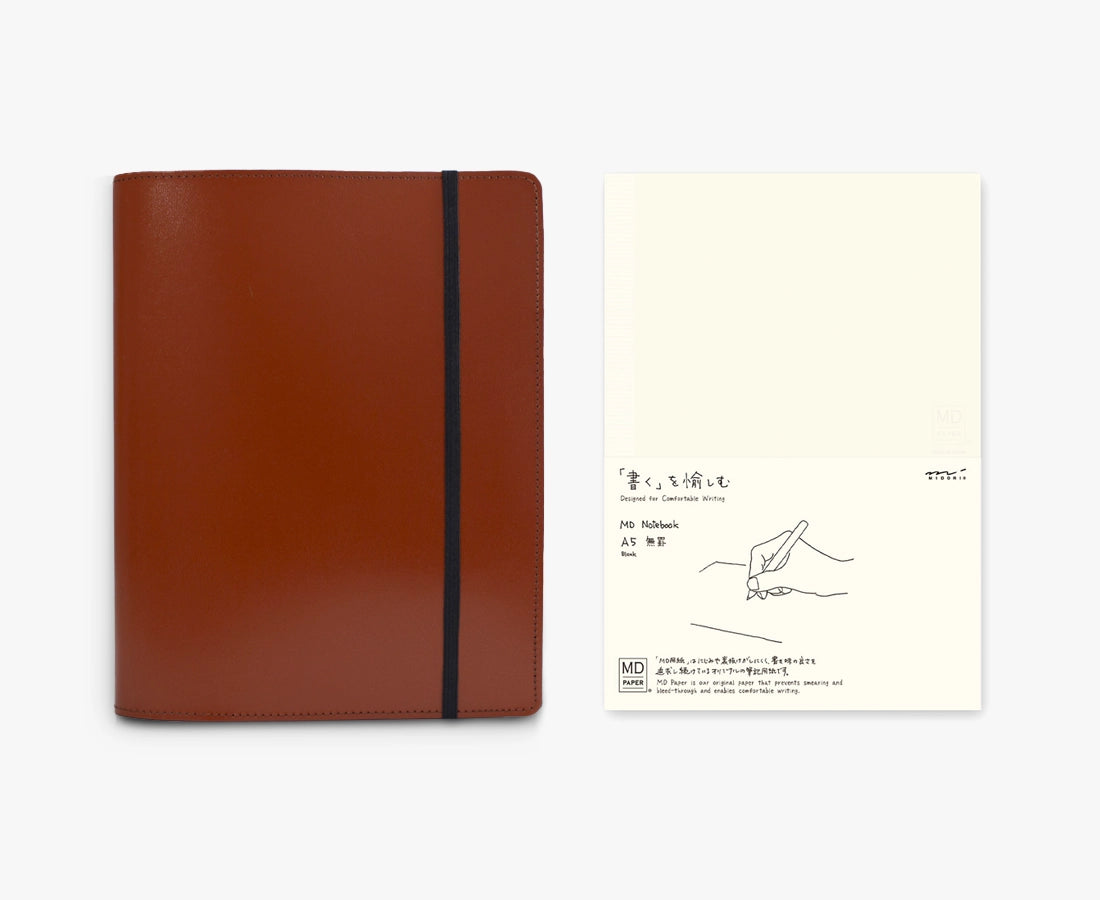 A5 Leather Journal Cover + Notebook Bundle