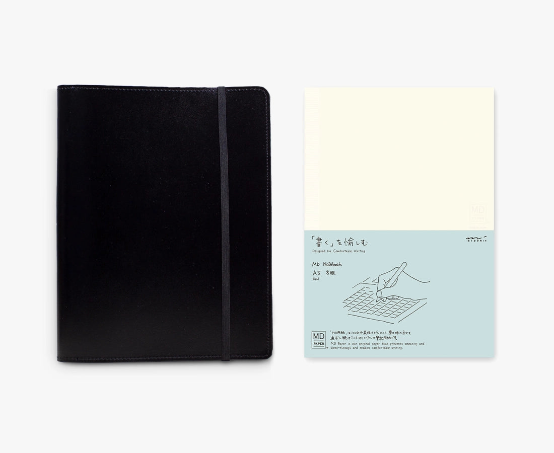 A5 Leather Journal Cover + Notebook Bundle