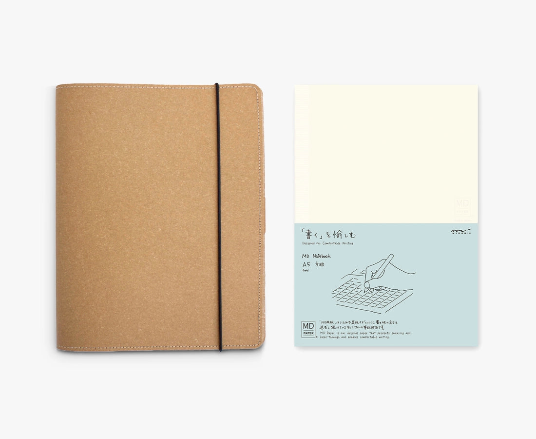 A5 Leather Journal Cover + Notebook Bundle