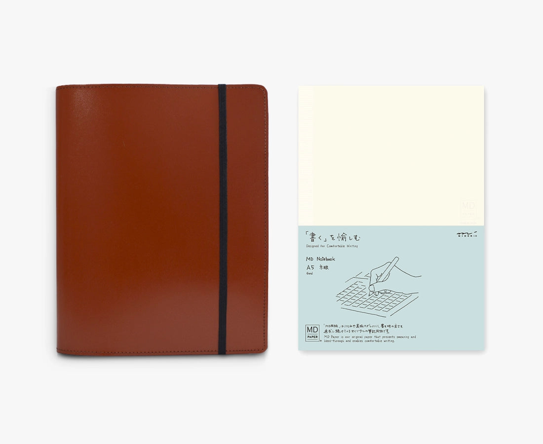 A5 Leather Journal Cover + Notebook Bundle