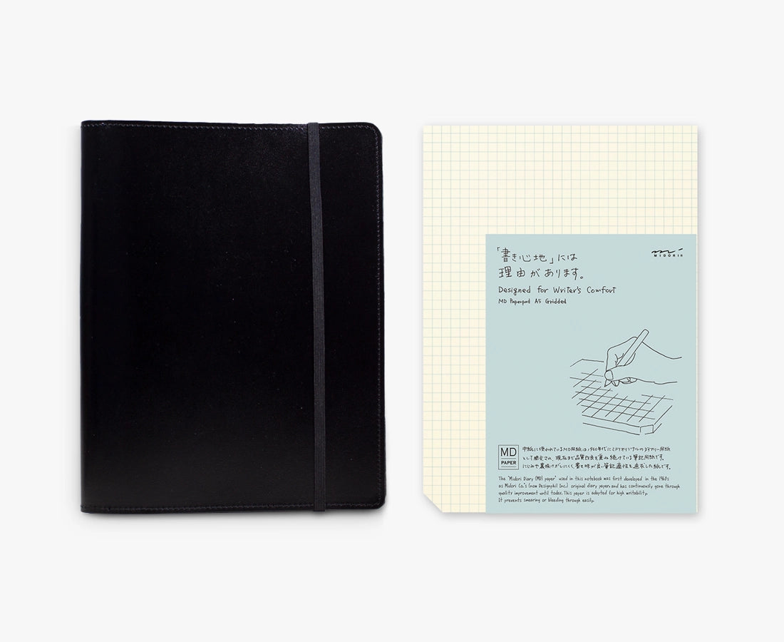 A5 Leather Journal Cover + Notepad Bundle